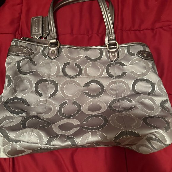 COACH POPPY OPT ART GLAM TOTE BAG - Picture 4 of 6